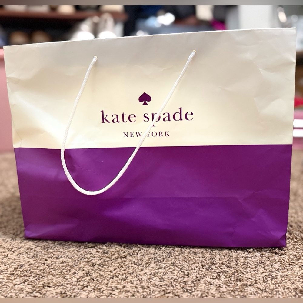 Kate Spade New York Purple and Cream shopping bag